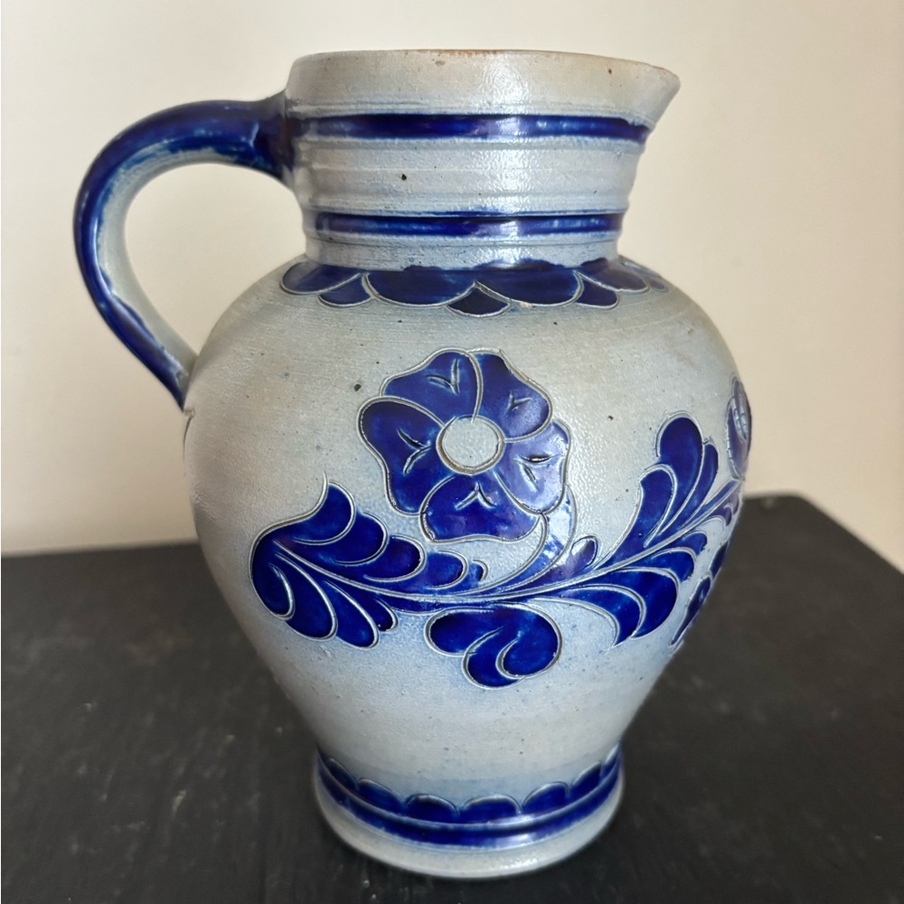 Salt glazed Western Germany cobalt blue pottery